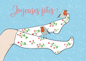 Chaussettes festives avec rouge-gorges